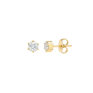 Petite Solar Flare Diamond Stud Earrings