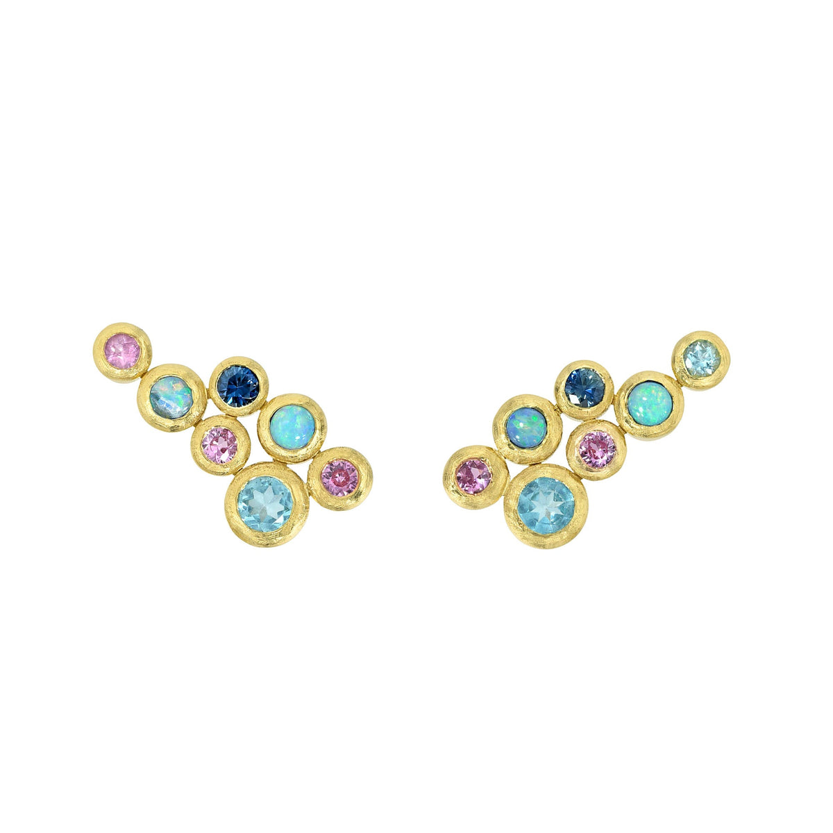 Mermaid Bubble Earrings Yellow Gold by Logan Hollowell Jewelry