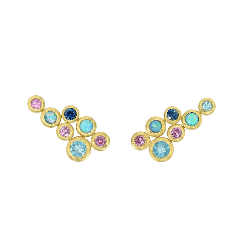 Mermaid Bubble Earrings Yellow Gold by Logan Hollowell Jewelry