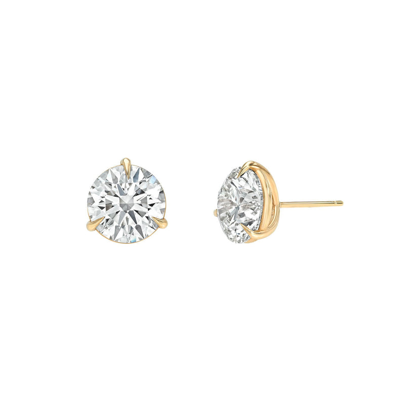 Round Diamond Martini Studs Rose Gold 14K by Logan Hollowell Jewelry