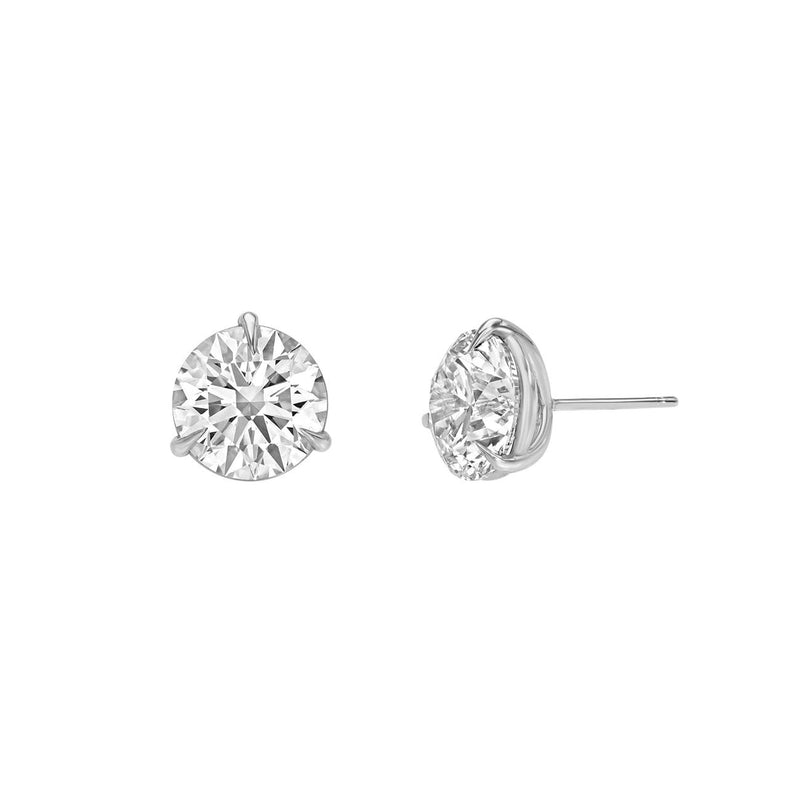 Round Diamond Martini Studs White Gold 14K by Logan Hollowell Jewelry