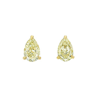 Yellow Diamond Pear Martini Studs Yellow Gold by Logan Hollowell Jewelry