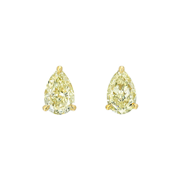 Yellow Diamond Pear Martini Studs (6ct) Yellow Gold by Logan Hollowell Jewelry