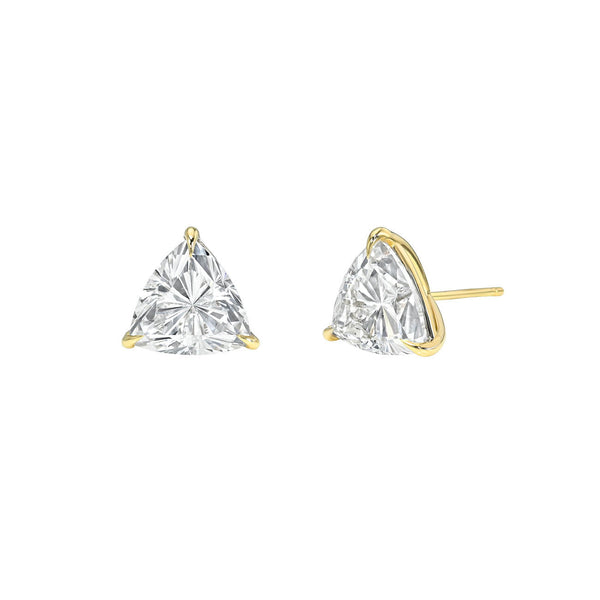 Trillion Diamond Martini Studs Yellow Gold 14K by Logan Hollowell Jewelry
