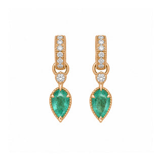 Queen 2.0 Emerald Drop Huggies Rose Gold by Logan Hollowell Jewelry