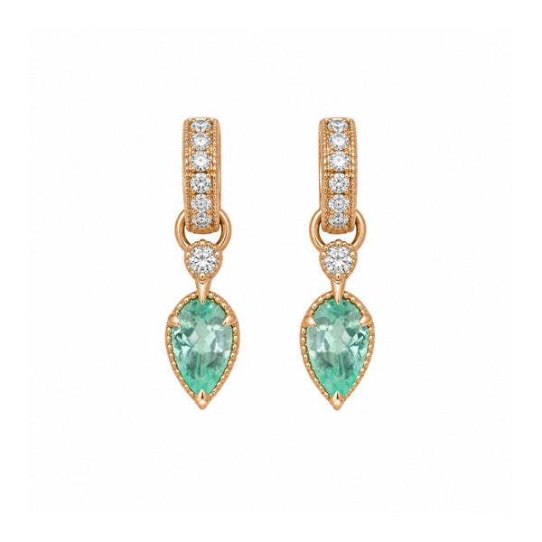 Queen 2.0 Emerald Drop Huggies Rose Gold by Logan Hollowell Jewelry
