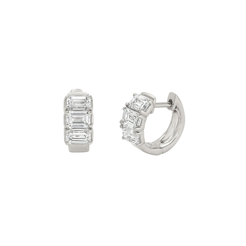Meridian Huggie White Gold by Logan Hollowell Jewelry