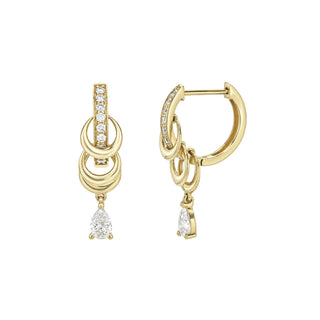 Orbit Ring Diamond Huggies Yellow Gold by Logan Hollowell Jewelry