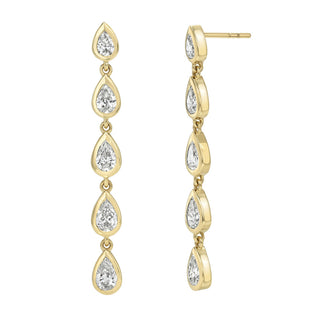 Linear Water Drop Diamond Earrings
