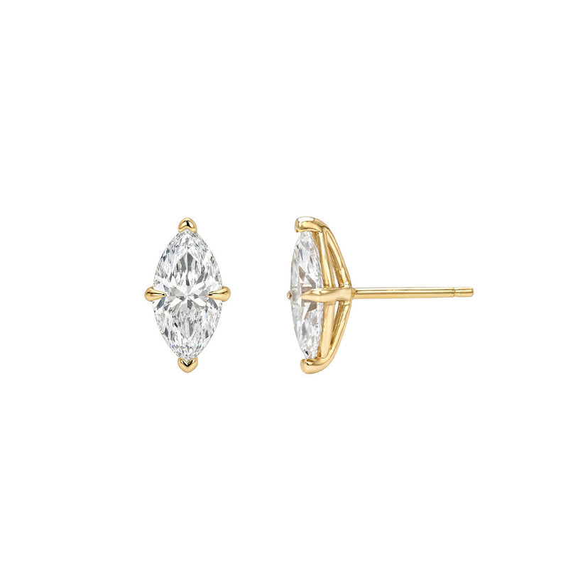 Marquise Compass Diamond Studs by Logan Hollowell Jewelry