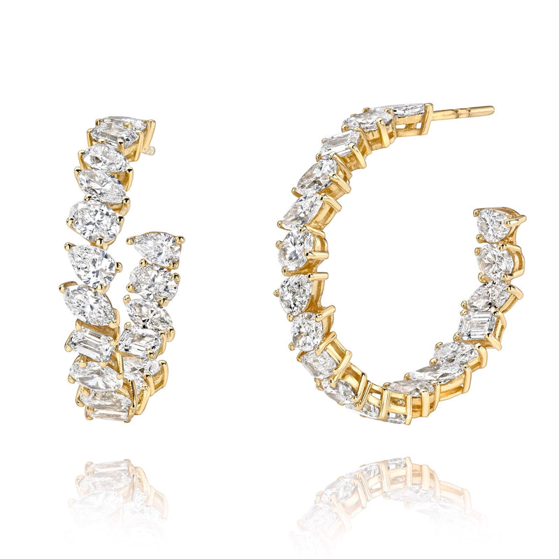 Fortuna Diamond Hoops Rose Gold by Logan Hollowell Jewelry