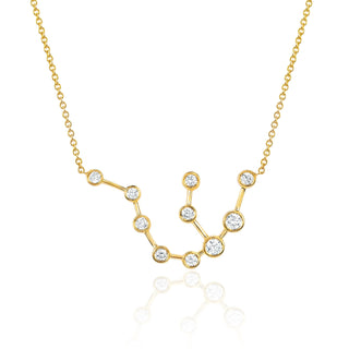 Aquarius Constellation Necklace Yellow Gold by Logan Hollowell Jewelry