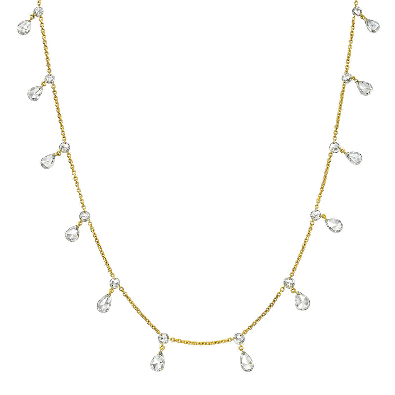 Eau de Rose Cut Gaia Choker Yellow Gold 14-16" by Logan Hollowell Jewelry