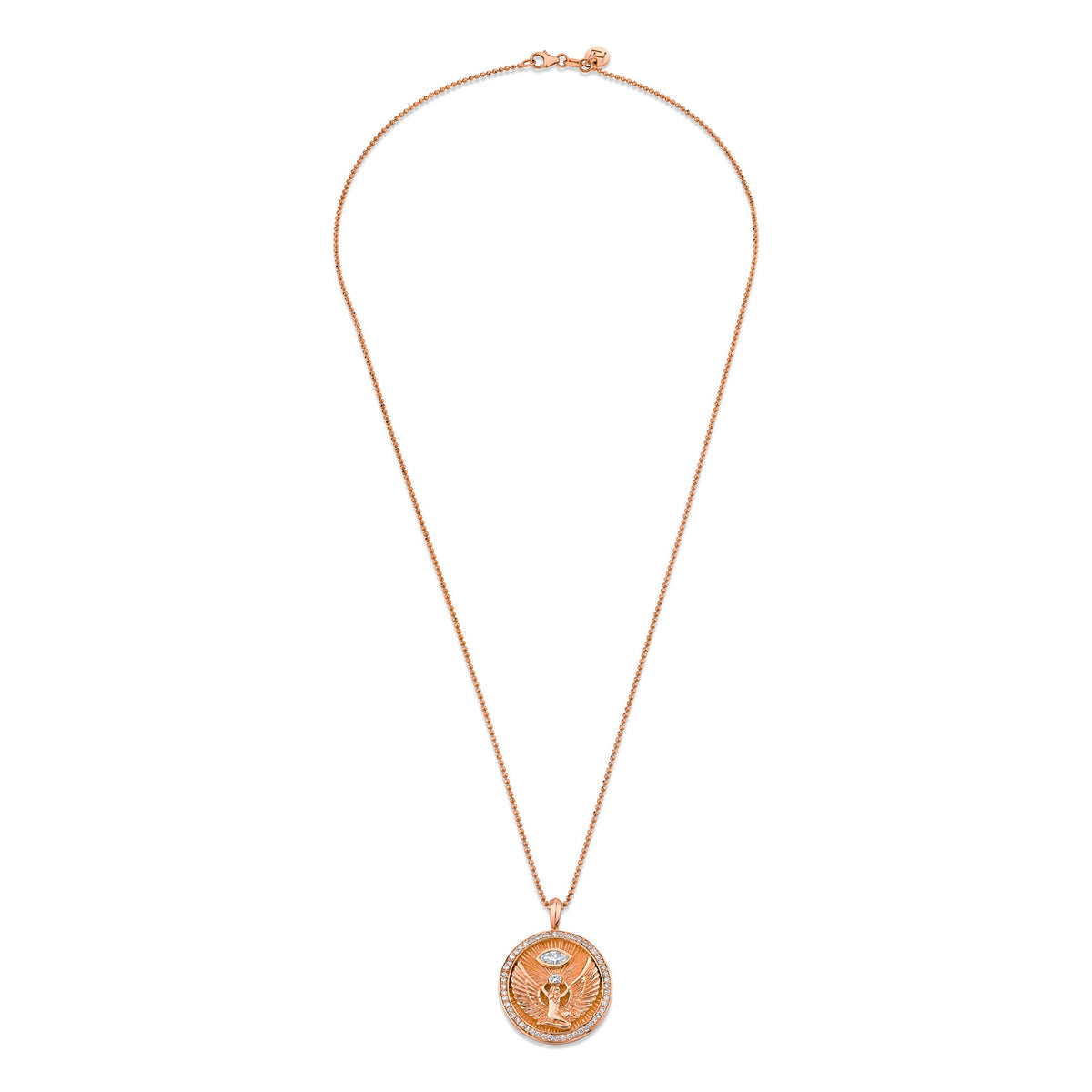 Isis Diamond Pavé Halo Coin Pendant    by Logan Hollowell Jewelry