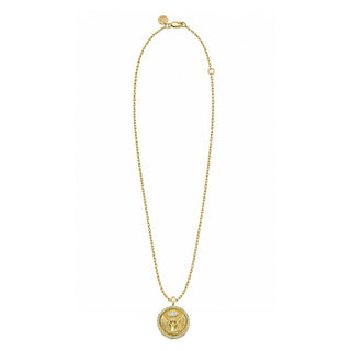 Isis Diamond Pavé Halo Coin Pendant by Logan Hollowell Jewelry