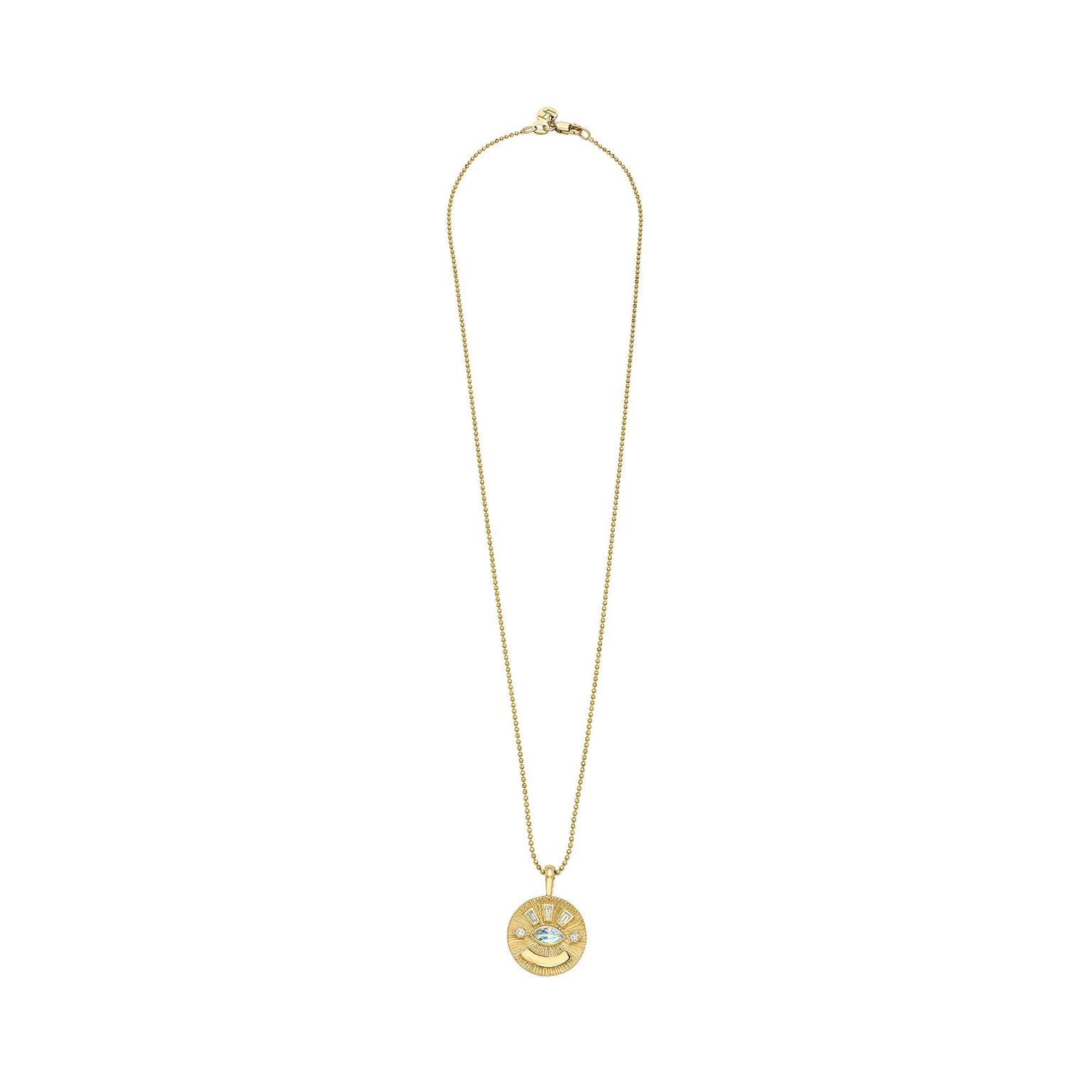 Medium Moonstone Angel Eye Coin Necklace
