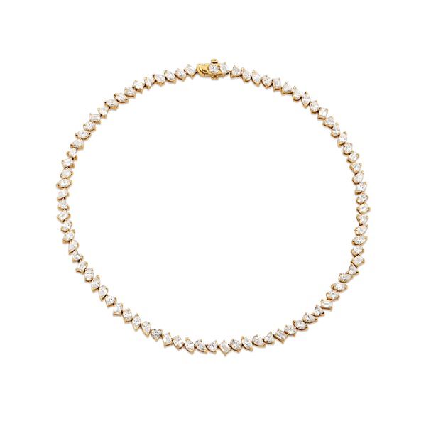 Fortuna Diamond Tennis Necklace (One off 15.25") White Gold 15.25" by Logan Hollowell Jewelry