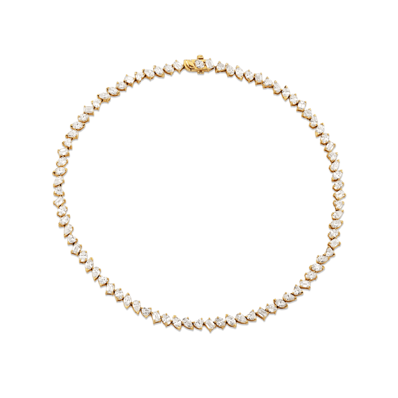 Fortuna Diamond Tennis Necklace (One off 15.25") White Gold 15.25" by Logan Hollowell Jewelry