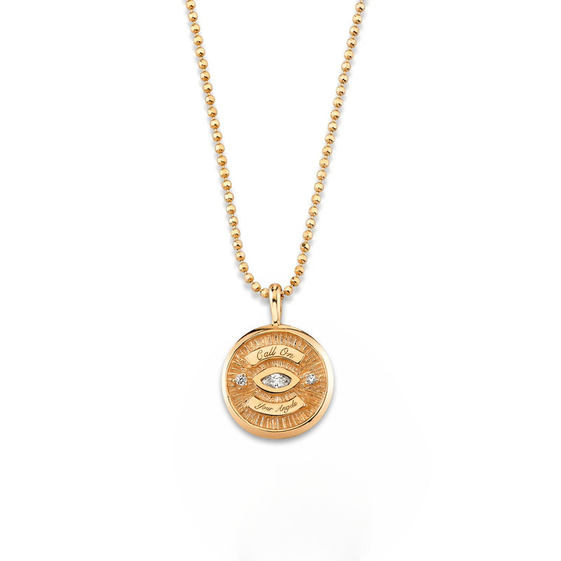 Mini Call On Your Angels Coin Necklace by Logan Hollowell Jewelry