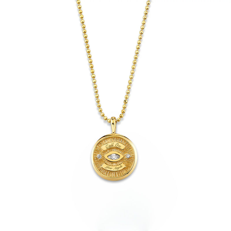 Mini Call On Your Angels Coin Necklace by Logan Hollowell Jewelry
