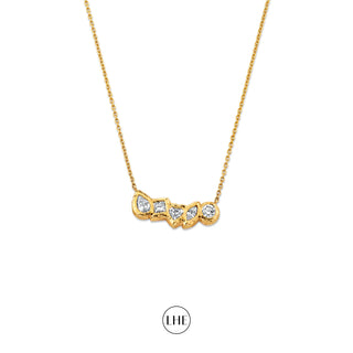 Harmony River Diamond Necklace Yellow Gold 14-16" Lab-Created by Logan Hollowell Jewelry