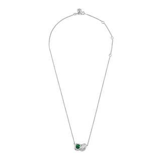 Lover's Duet River Emerald & Diamond Necklace    by Logan Hollowell Jewelry