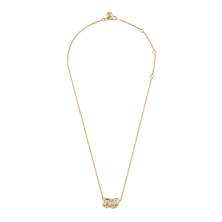 Lover's Duet River Diamond Necklace Yellow Gold   by Logan Hollowell Jewelry