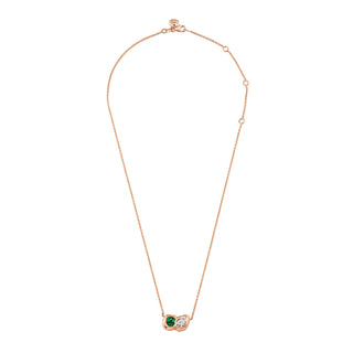 Lover's Duet River Emerald & Diamond Necklace    by Logan Hollowell Jewelry