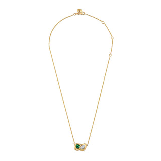 Lover's Duet River Emerald & Diamond Necklace    by Logan Hollowell Jewelry