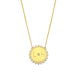 Custom Initials Medium "You Are My Sunshine" Necklace | Ready to Ship Yellow Gold 2 by Logan Hollowell Jewelry