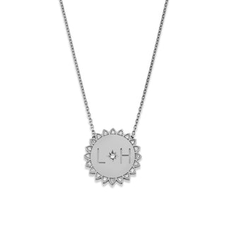 Custom Initials Classic "You Are My Sunshine" Necklace White Gold 2  by Logan Hollowell Jewelry