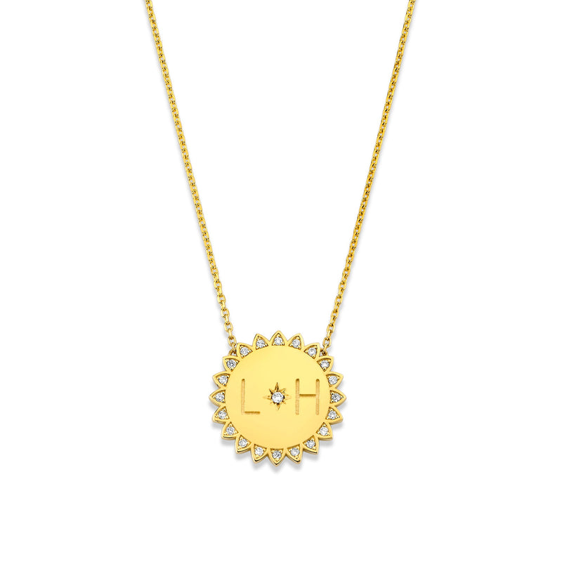 Custom Initials Classic "You Are My Sunshine" Necklace (Showroom Only) Yellow Gold 2 by Logan Hollowell Jewelry