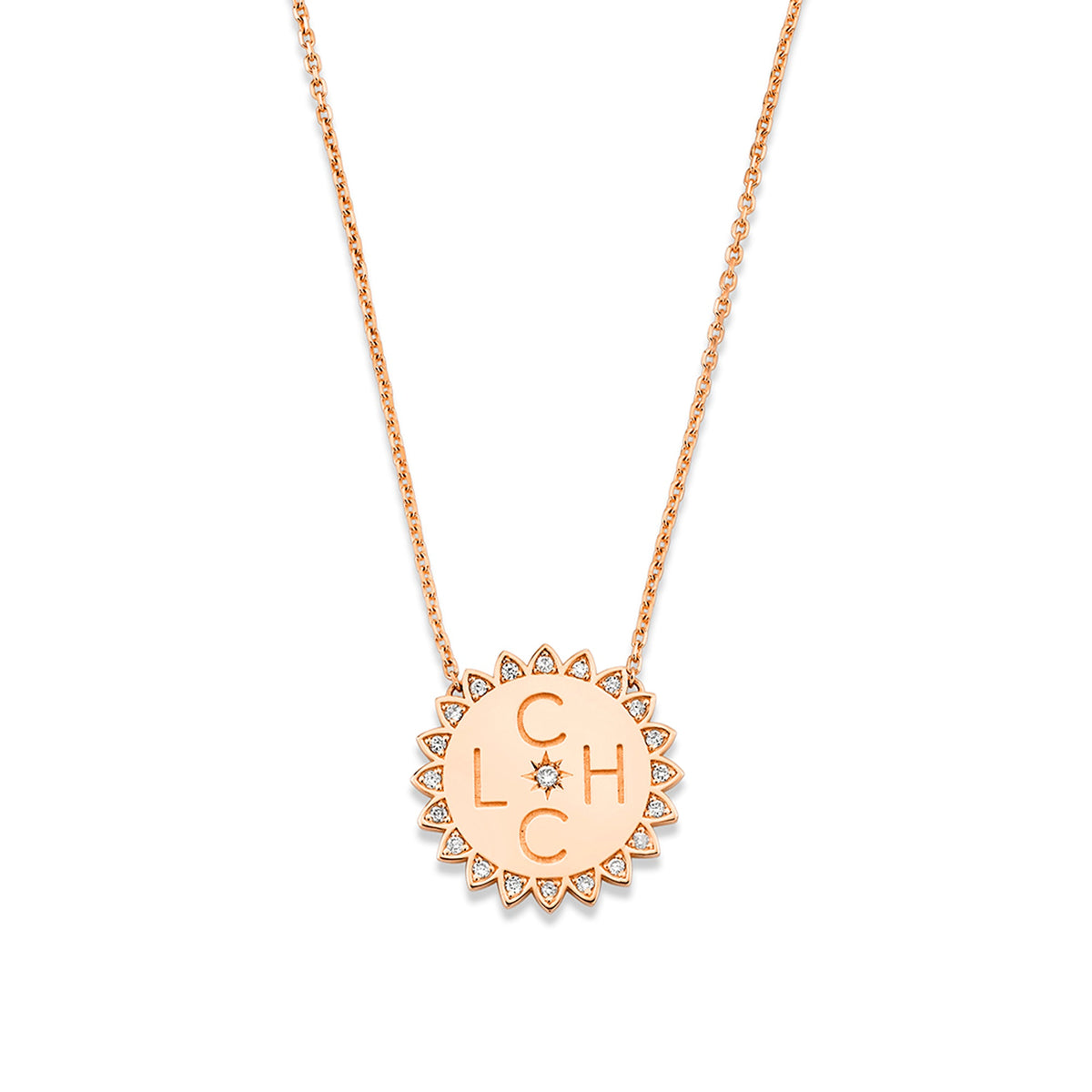 Custom Initials Classic "You Are My Sunshine" Necklace Rose Gold 4  by Logan Hollowell Jewelry