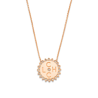 Custom Initials Classic "You Are My Sunshine" Necklace Rose Gold 4  by Logan Hollowell Jewelry