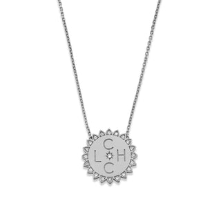 Custom Initials Classic "You Are My Sunshine" Necklace White Gold 4  by Logan Hollowell Jewelry