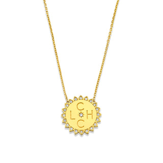 Custom Initials Classic "You Are My Sunshine" Necklace Yellow Gold 4  by Logan Hollowell Jewelry