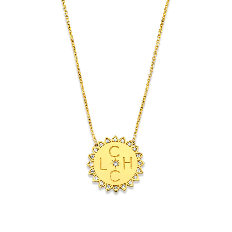 Custom Initials Classic "You Are My Sunshine" Necklace (Showroom Only) Yellow Gold 4 by Logan Hollowell Jewelry