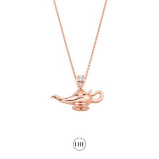 Genie Lamp with Round Diamonds Rose Gold   by Logan Hollowell Jewelry