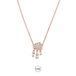 Pavé Diamond Rain Cloud Necklace Rose Gold   by Logan Hollowell Jewelry