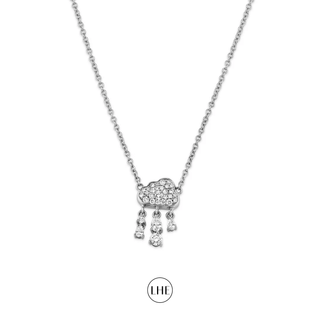 Pavé Diamond Rain Cloud Necklace White Gold   by Logan Hollowell Jewelry