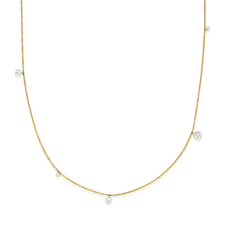 Orbit Pearl Necklace | Ready to Ship Yellow Gold by Logan Hollowell Jewelry