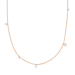 Orbit Pearl Necklace Rose Gold   by Logan Hollowell Jewelry