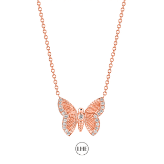 Metamorphosis Butterfly Necklace Rose Gold   by Logan Hollowell Jewelry