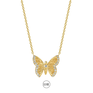 Metamorphosis Butterfly Necklace Yellow Gold   by Logan Hollowell Jewelry