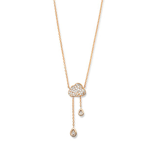 Puffy Pavé Diamond Rain Cloud Necklace Rose Gold by Logan Hollowell Jewelry