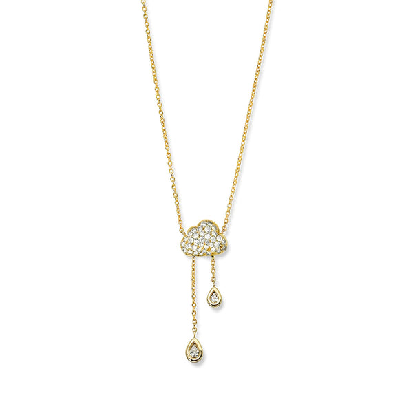 Puffy Pavé Diamond Rain Cloud Necklace