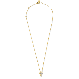 Princess Cut Diamond Cross Necklace by Logan Hollowell Jewelry