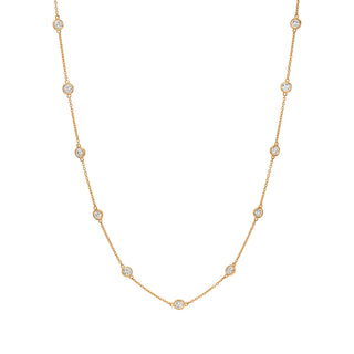 11:11 Diamond Station Necklace Rose Gold 13"-14"-15" by Logan Hollowell Jewelry