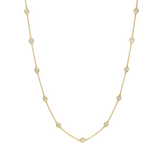 11:11 Diamond Station Necklace Yellow Gold 13"-14"-15" by Logan Hollowell Jewelry