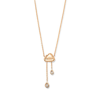 Puffy Gold Rain Cloud Necklace Rose Gold by Logan Hollowell Jewelry